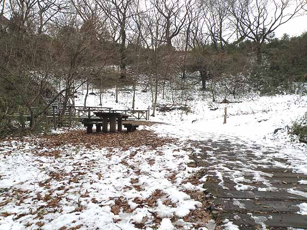 雪の残るピクニック広場 2010
